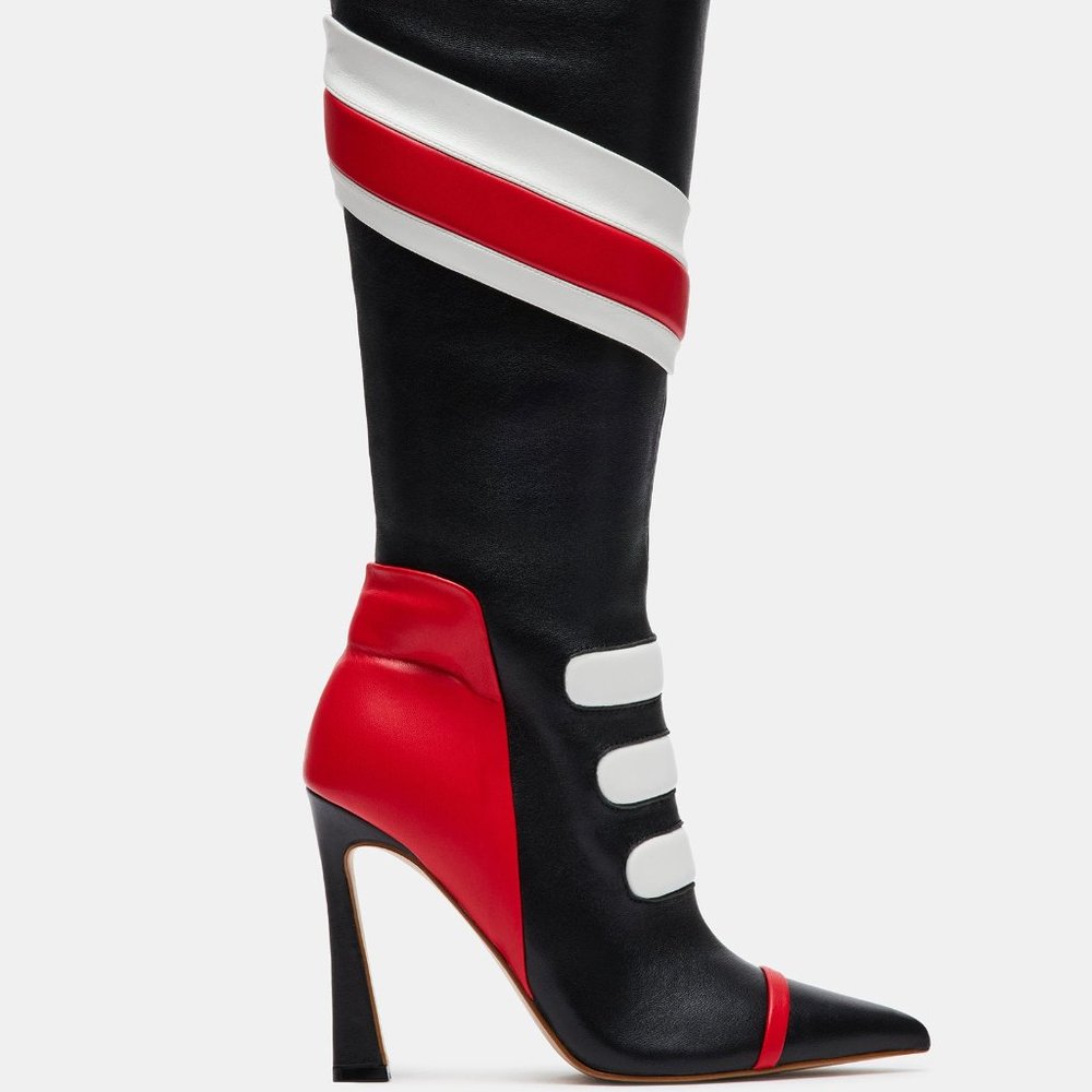 Steve Madden - Black, Red & White Dressy Boots/Size 8
